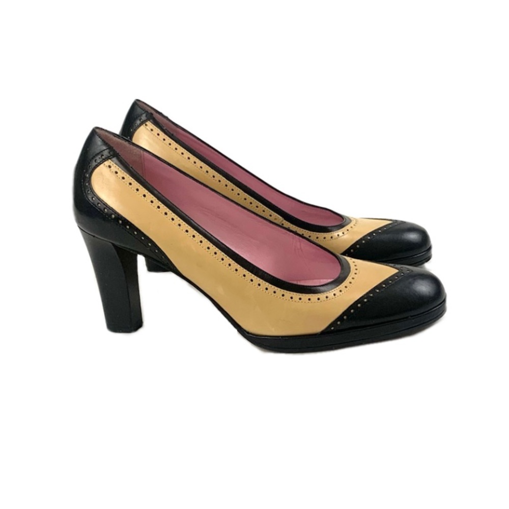 Isaac Mizrahi Black and Tan Heels